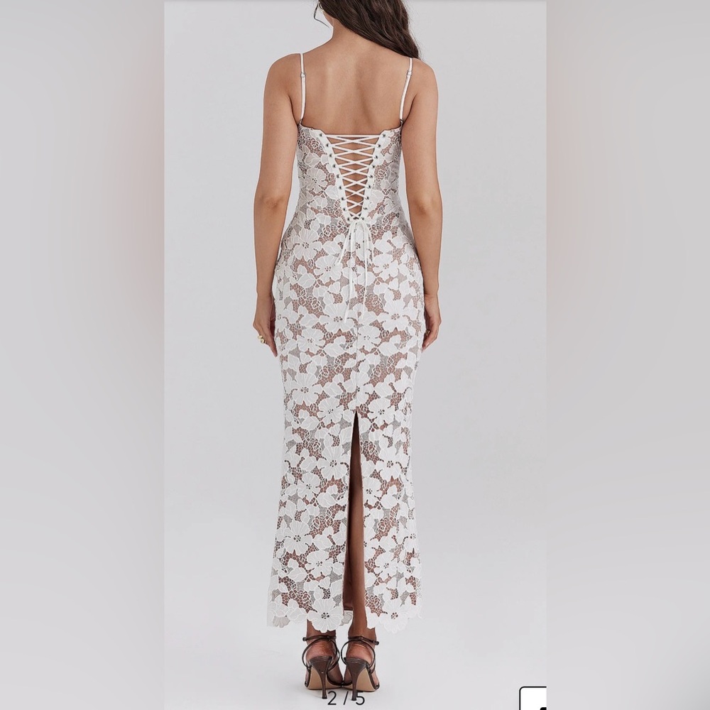 House of CB White Floral Lace Dress “Pearl” XS - Picture 4 of 5
